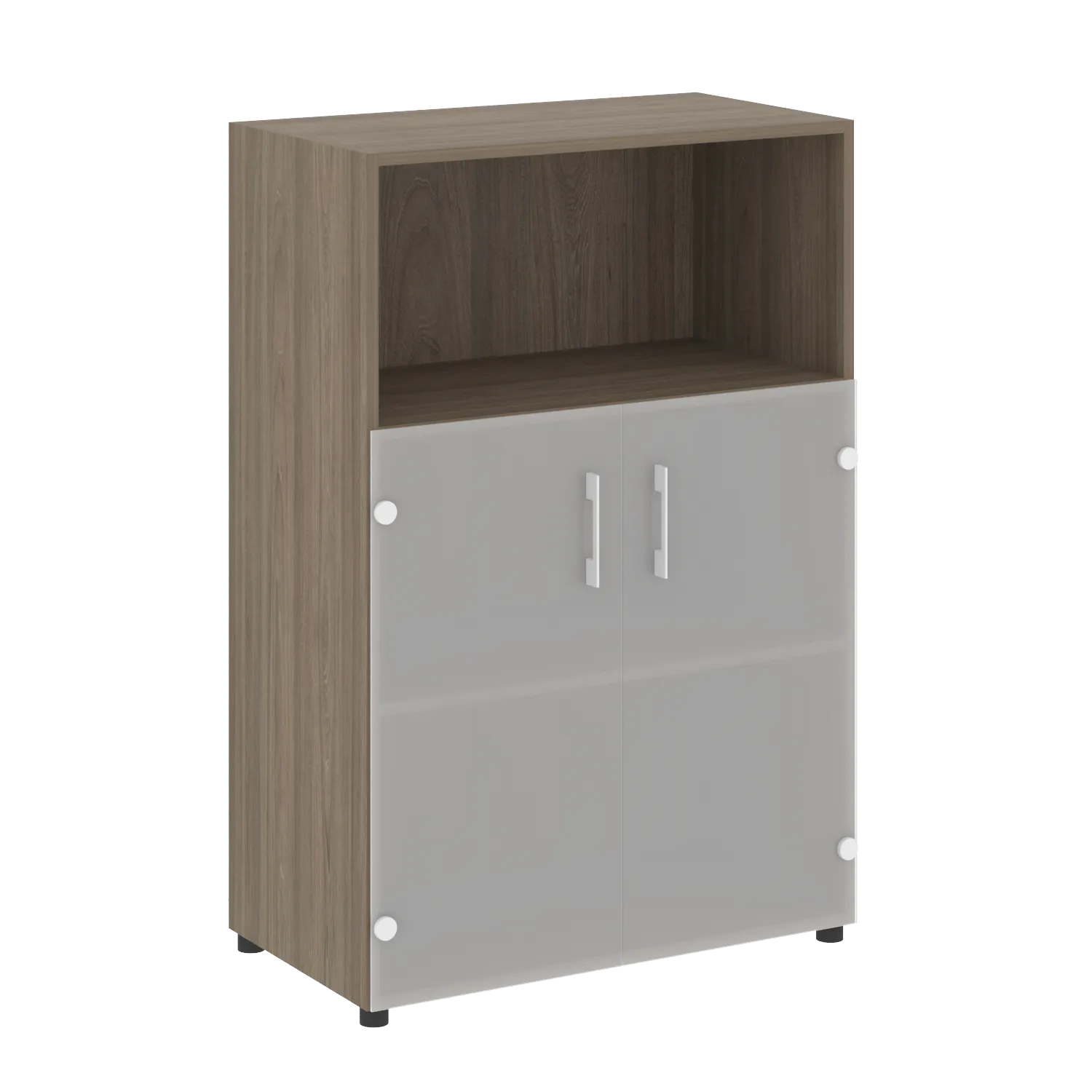 Шкаф средний широкий (2 низких фасада стекло) Yalta LT.ST-2.2 вяз благородный